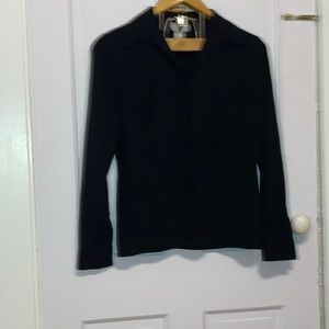 Ann Taylor LOFT black button up shirt